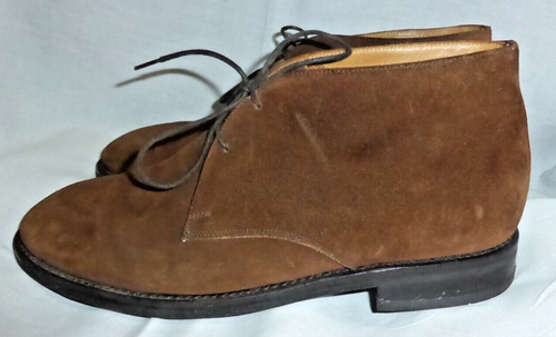 BOTÍN MORJAS HOMBRE MARRÓN GAMUZA CUERO CORDONES TALLA UK 9 EU 43 US 10 EN MUY BUENA CONDICIÓN - Imagen 2 de 24