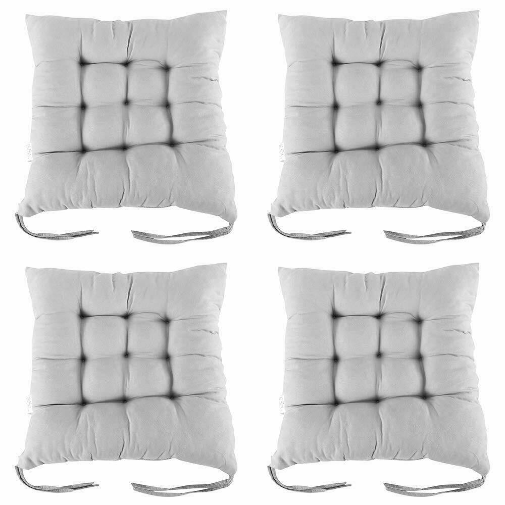 Garden Dining Chair Kitchen Seat Cushions Pads Tie On Straps Thick