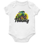 Personalised Tractor Babygrow Baby Farming agriculture farm machinery vehicle.
