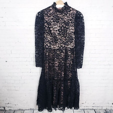 Eliza J Black Lace Dress Size 2 High Neck Tiered Whimsigoth Witchy Core Romantic
