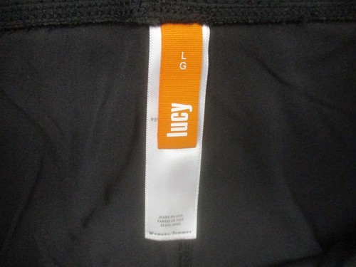 LUCY Size L Womens BLK Stretch Waist Pull On High Rise Flared Track Pants 073 - Picture 6 of 9