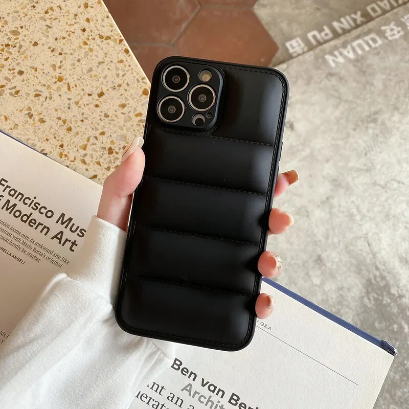 New Apple iphone 14 PRO puffy puffer trendy phone case soft