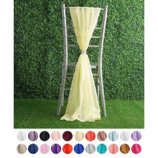 20 pcs Premium Chiffon Wide Chair Sashes for Wedding Party Decorations Supplies