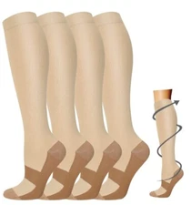 Super Soft Compression Socks Stockings 3 Pairs 20-30 mmhg Moderate Graduated US