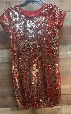 NEW Wonder Nation Girls Red Sequin Dress Sz 10/12 Plus