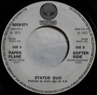 Status Quo - Paper Plane (7'', Single)
