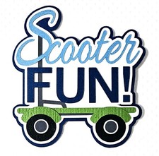 Scooter Fun Boy Title. Scrapbook, Card Making Paper Piecing