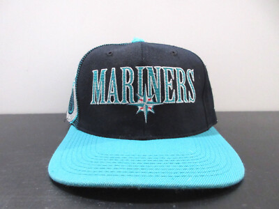 VINTAGE Seattle Mariners Hat Cap Snap Back Shadow Laser Sports