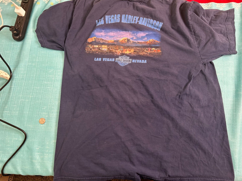 Harley Davidson Las Vegas, NV T-Shirt Adult Size XL Blue Vintage See Pics - Picture 9 of 10