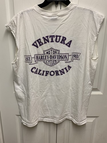 Vintage Single Stitch Harley Davidson cutoff sleeveless tshirt Size XL - Picture 2 of 3