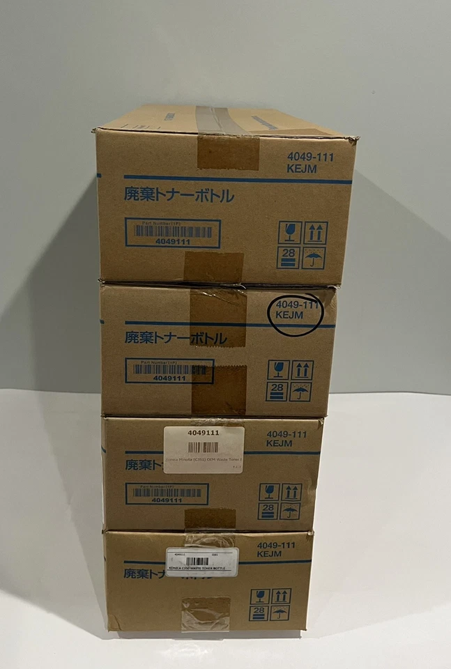 Genuine Konica Minolta 4049-111 Waste Toner Container Bottle Lot of 4 - Image 3 of 4
