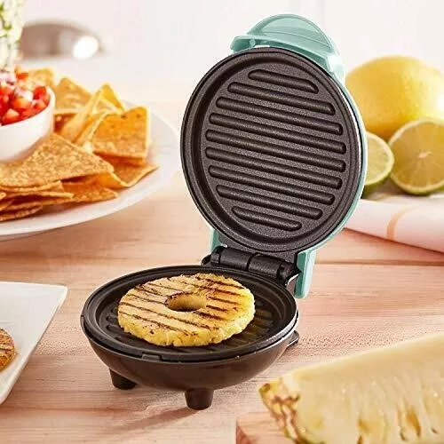 Dash Mini Maker Portable Grill Machine + Panini Press, Blue, BRAND NEW