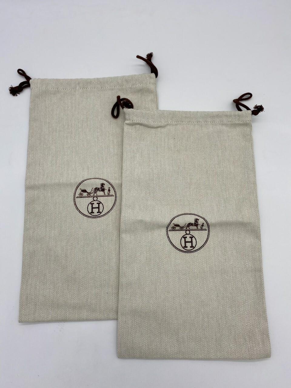 HERMES Authentic Drawstring Shoe Dust Travel Bag … - image 1