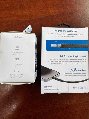 🔋Power Duo: 20W Wall Charger + 6ft Fast Charging Cable USB - C to Lightnning - Photo 2 sur 2