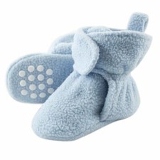 Luvable Friends Toddler Fleece Booties, Light Blue