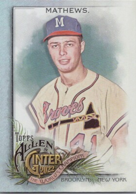 Eddie Mathews Hot Box Silver Portrait 2022 Allen & Ginter #243