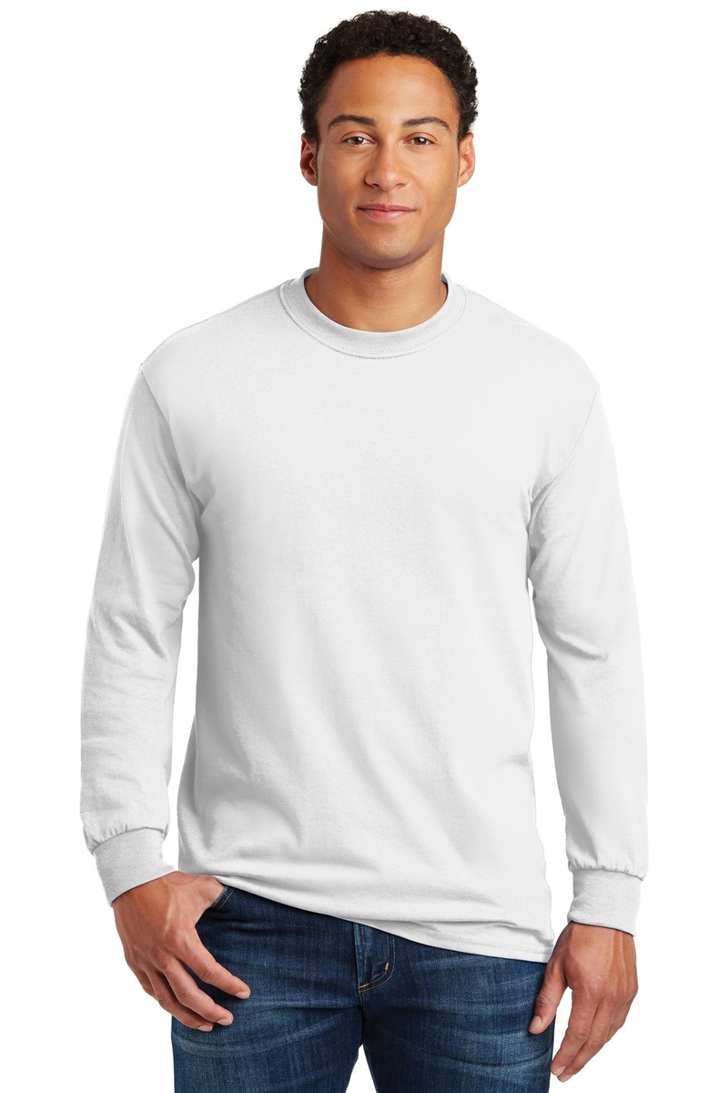Gildan Men's Heavy Cotton Long Sleeve T-Shirt 2-Pack - Style 5400 In Black-Maroon, Size XL