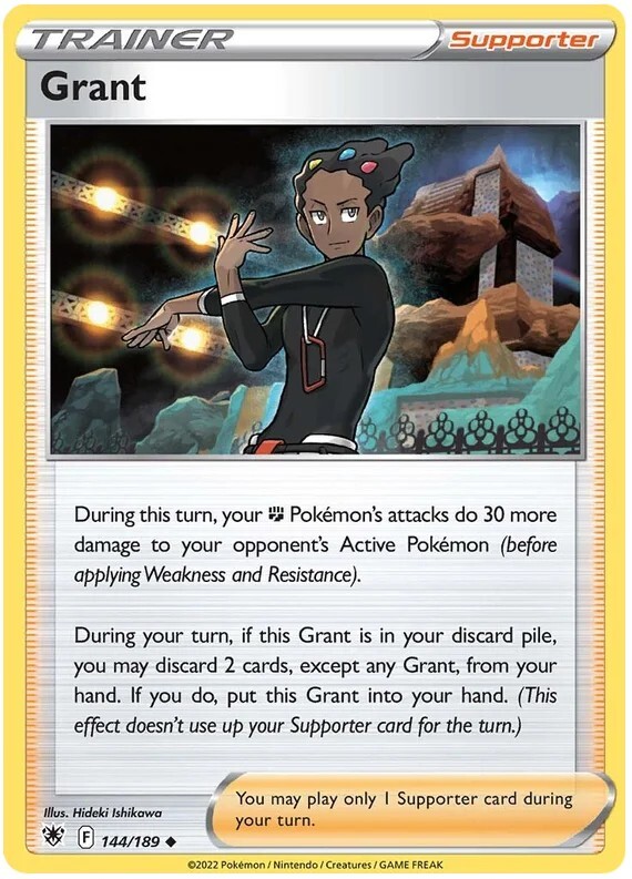Grant Pokemon TCG Trainer Card 144/189
