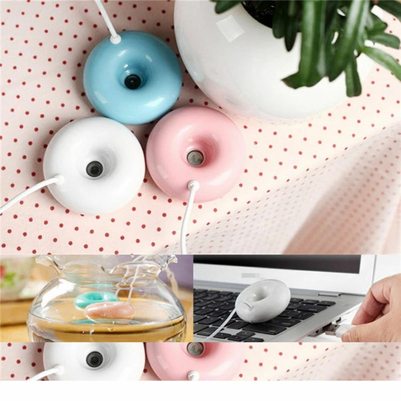 Mini USB Donut Humidifier Floating Air Fresher Mist Maker Aroma Diffuser - Image 3 of 4