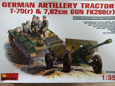 MINIART 1/35 German Artillery Tractor T-70(r) w/limber, Gun & Crew #35039