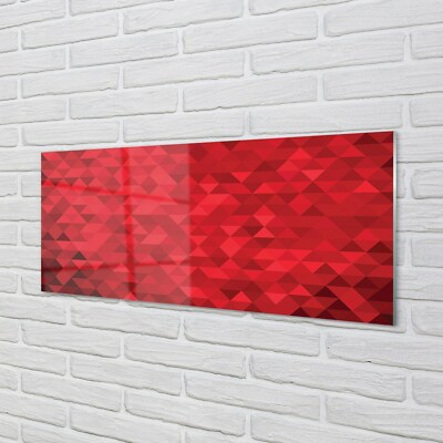 Tulup Acrylglas 125x50 Wandkunst Rote Muster Dreiecke
