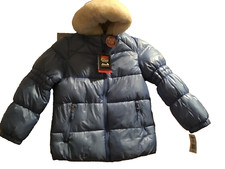 Zeroxposur Girls Warmest Winter Jacket w/ Faux Fur Trim Sky Blue Sz 10/12 NWT