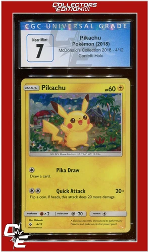 McDonald's Collection 2018 Pikachu Confetti Holo 4 CGC 7