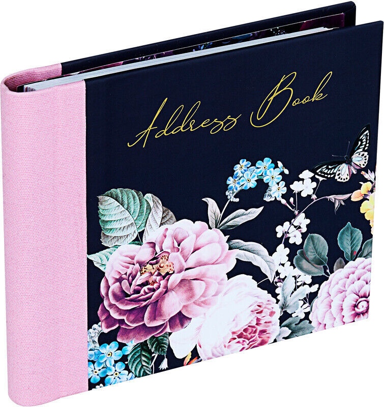 AZ Address Book Hard Cover Spiral Bound 17cm x 15cm Flowers Designs eBay
