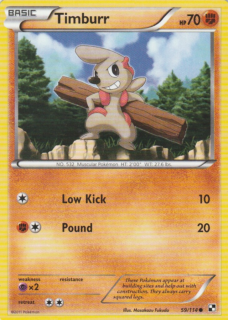 Timburr 59/114 Pokemon Black and White Base