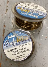 BEAD SMITH Craft Wire Vintage Bronze 22 Gauge/15 Yards NEW