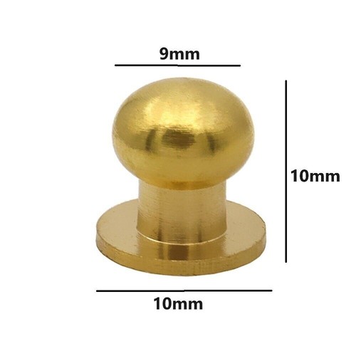50pcs M3 Round Head Solid Brass Stud Screw Rivet Chicago Button Leather Craft - Picture 21 of 28