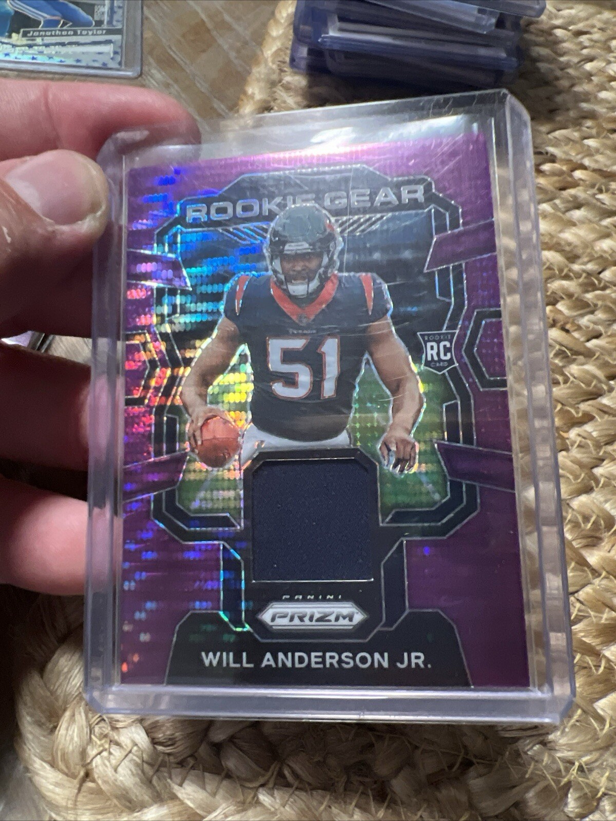 Will Anderson Jr 2023 Prizm Rookie Gear Patch RC Purple Pulsar SSP Texans