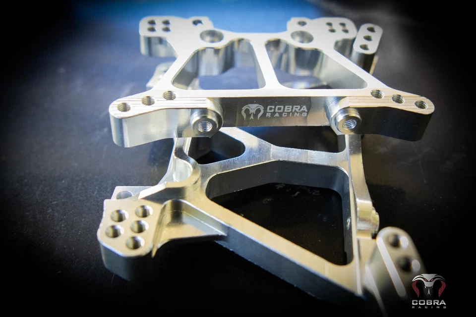 CR Chrome Aluminum Shock Towers for Traxxas 4x4 Slash, Stampede, Hoss - Image 2 of 4