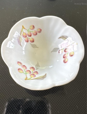 Limoges Mini Porcelain Trinket Dish Salt Cellar red Berry France