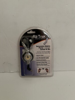 New Emerge Technologies Re Track Retractable Mobile Phone Ear Style Earbud Mic