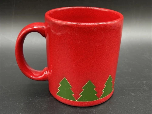 Waechtersbach Red  and Green Christmas Tree Coffee Tea Mug Cup 10 oz W. Germany