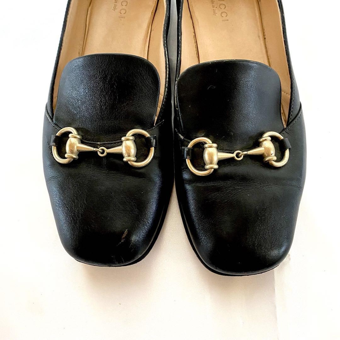 Gucci Horsebit Loafers Shoes Black Leather Size 37 US Abt7 For Women thumbnail 15