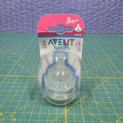 AVENT Natural Baby Bottle Nipple Medium Flow, 3m+ 2 Pack NIP