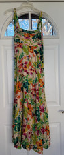 Women's Taylor Floral Squareneck A-Line Maxi Dress, Turtle Straps, Size: M, EUC