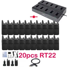 20Pack Long Range Walkie Talkies Retevis RT22 2W Radio+RTC22 Multi-Chargers+USB