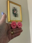 Vtg Pink Daisy Clip On Earrings — photo 1