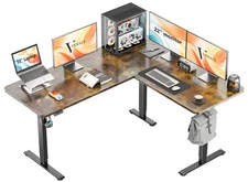  63 x 55 inch Electric Corner Desk L Shaped Standing Desk Adjustable Height