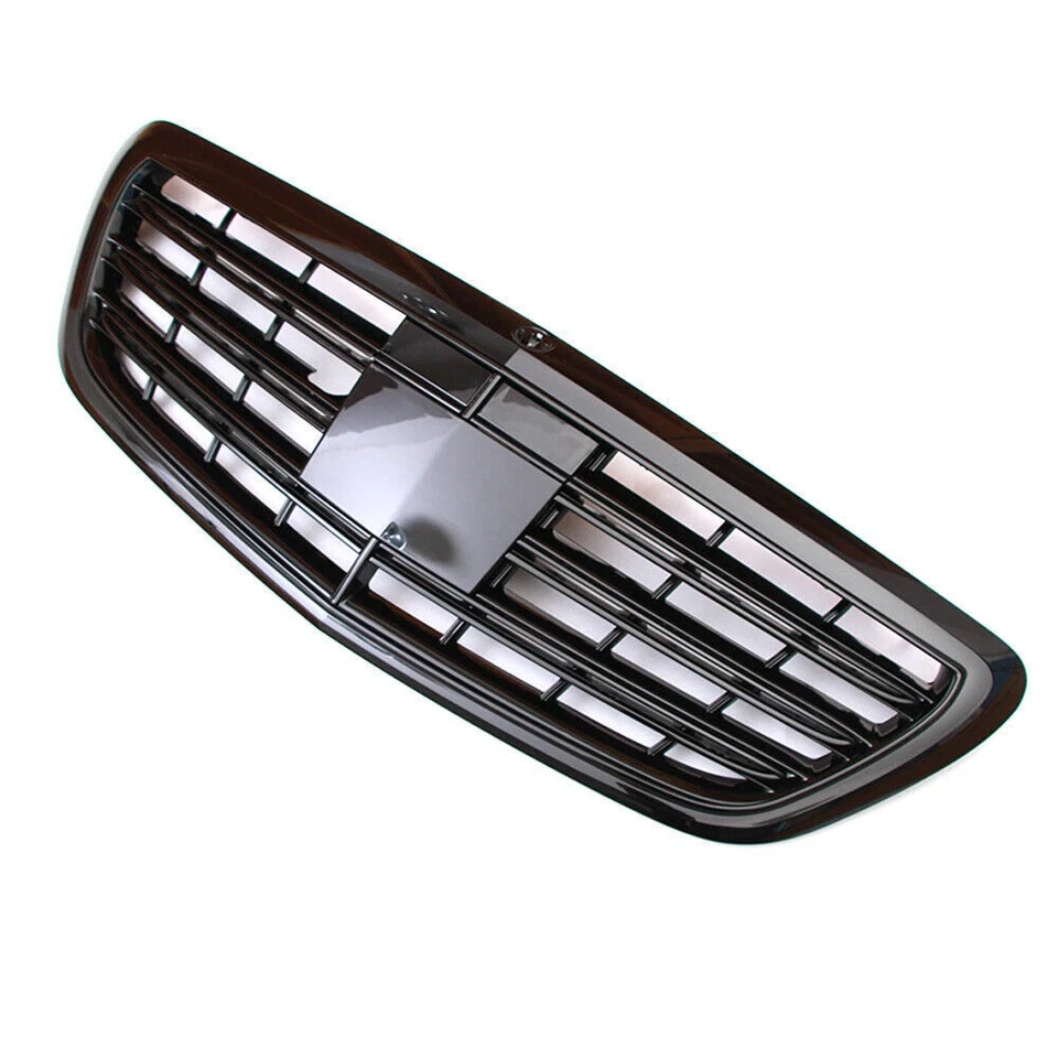 For Mercedes Benz W222 S-Class 2014-2020 Gloss Black Grille W/ACC Maybach S650 - Image 3 of 4