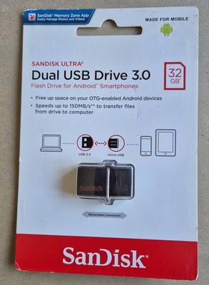 Sandisk Ultra Dual USB Drive 3.0 32GB für Android, USB 3.0 auf Micro USB