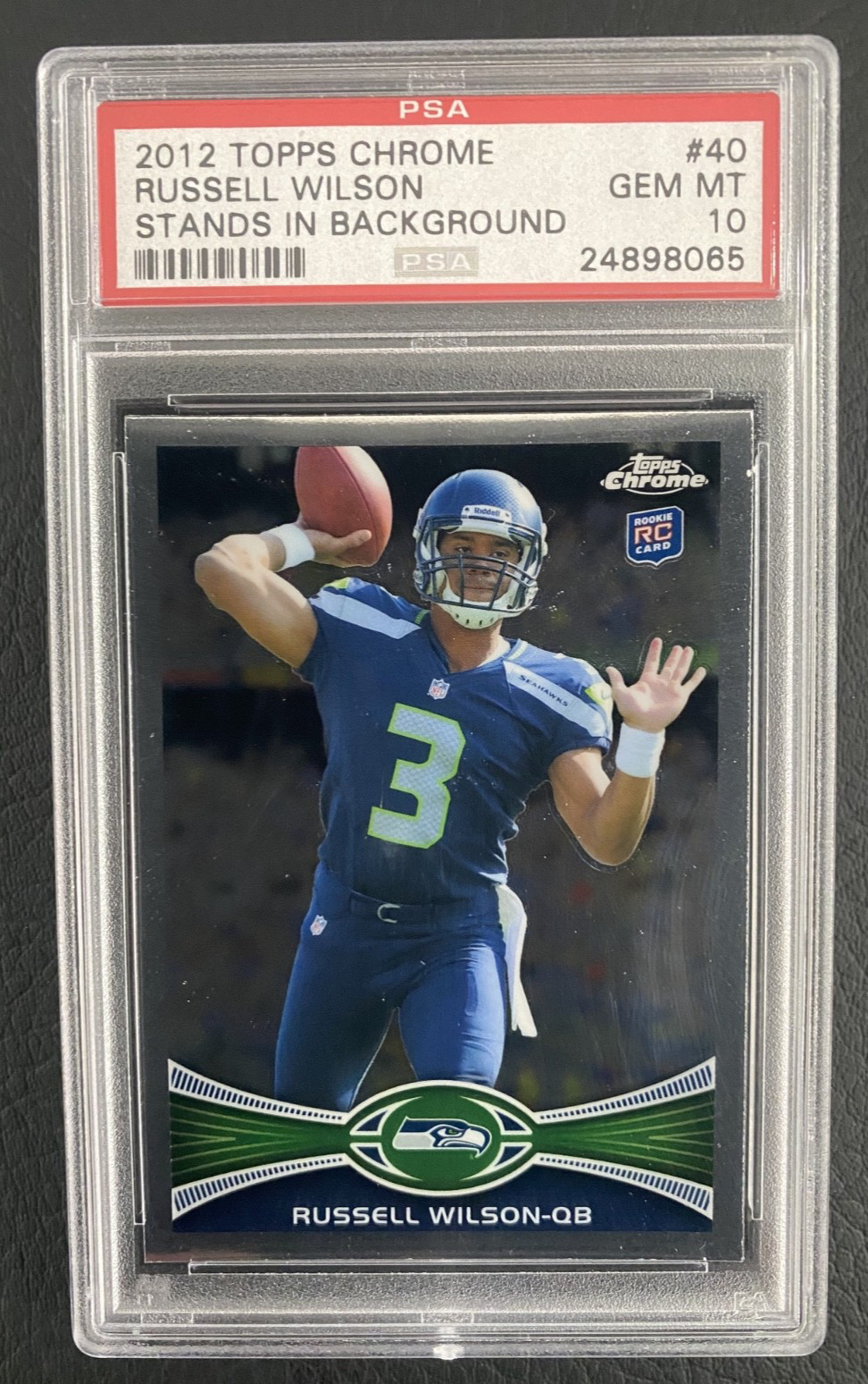 Russell Wilson Topps Chrome #40 Stands in Background