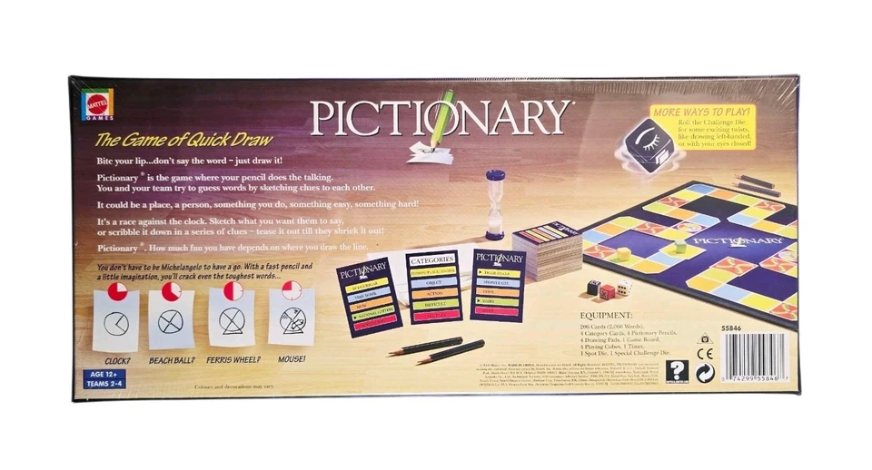 New - Mattel Pictionary Board Game The Game of Quick Draw 2008 Mattel Games - Image 2 of 4
