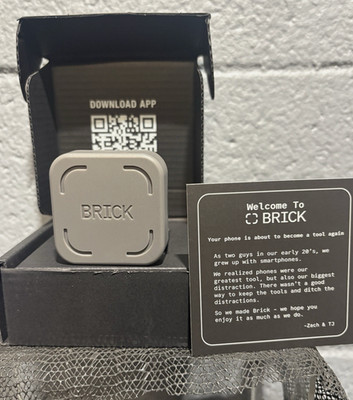 BRICK Phone Accessory Gray w/ Box, QR Code Card & Welcome Card