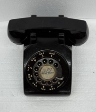 Vintage 1960s ITT Black Rotary Automatic Electric Telephone - Desk Table Phone