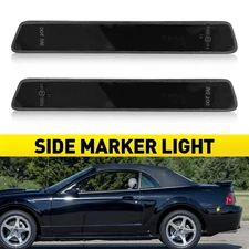 2x For 1999-04 Ford Mustang Rear Smoke Lens Side Marker Light Housing Assembly A