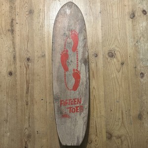 Vintage Nash Fifteen Toes Sidewalk Surfer Wood Skateboard Metal Wheels
